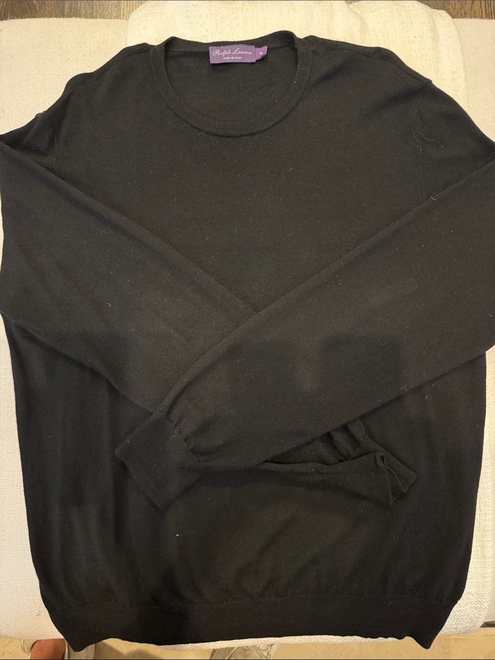 Ralph Lauren Purple Label Black cashmere Crewneck Sweater
